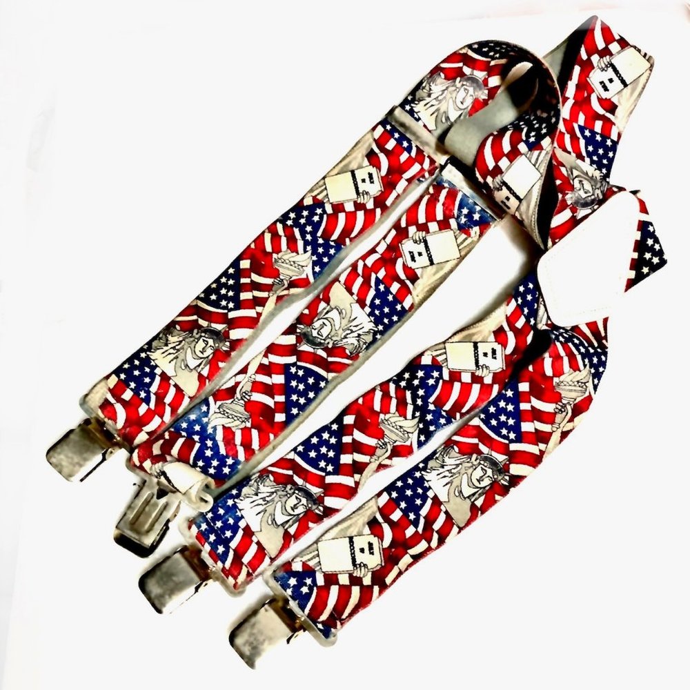 Statue Of Liberty Patriotic Usa Suspenders